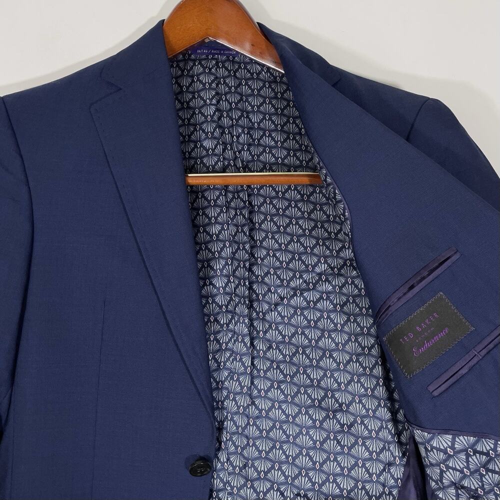 Ted Baker Endurance Jay CT Sport Coat Blazer 36R Navy Blue Wool Jacket